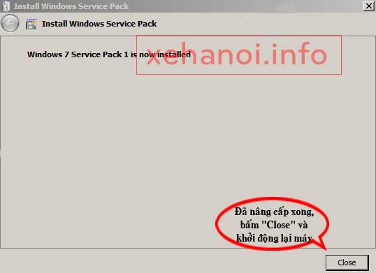 Hoàn thành cài đặt Windows 7 SP1